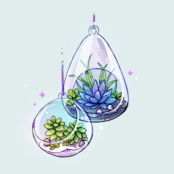 Флорариум акварель