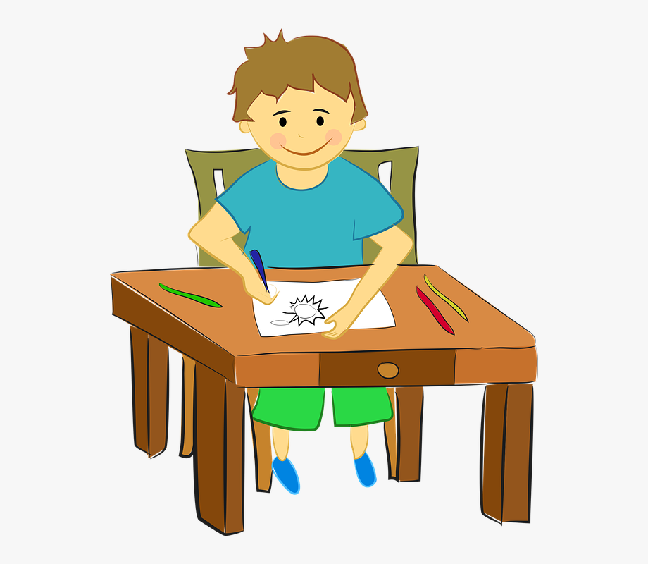 2 i draw a picture. Мальчик сидит за партой. Парта мультяшная. Мальчик за столом. Ученик сидит за партой.