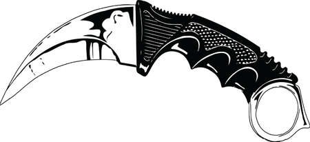 Нож керамбит чб вектор