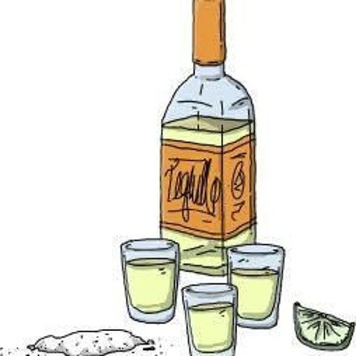 Нарисованная бутылка текилы