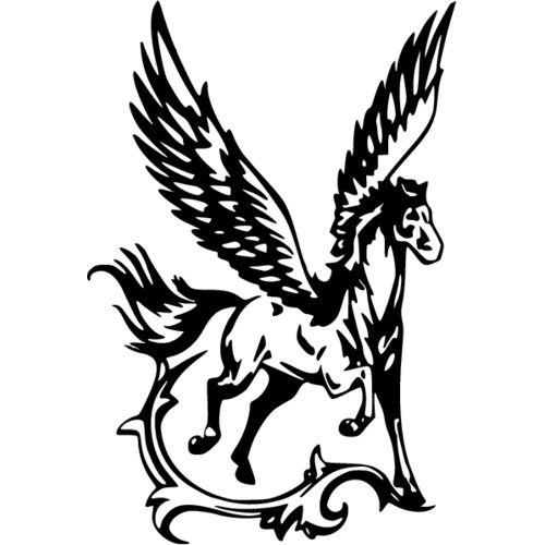 Пегас - черно-белое изображение