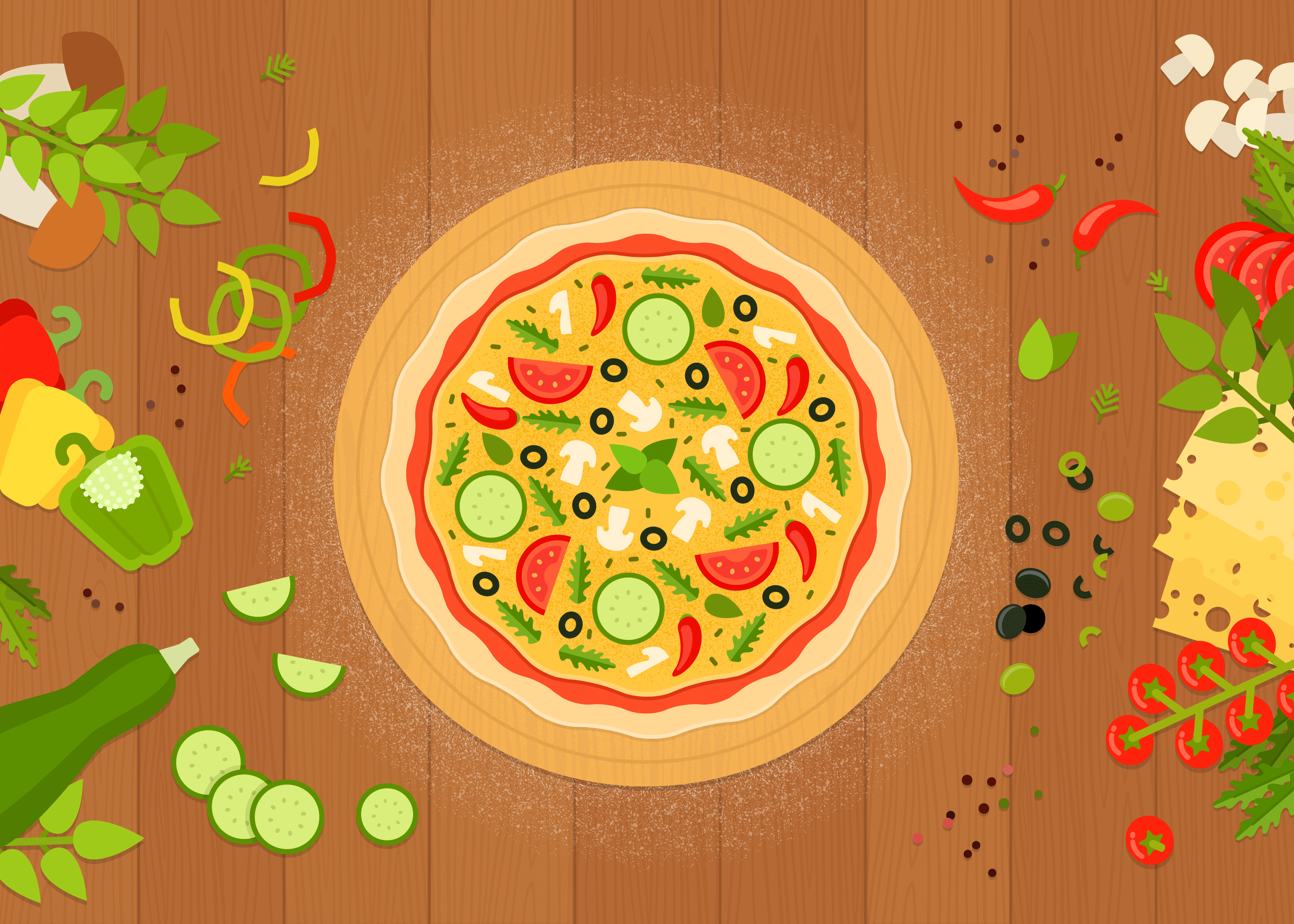 Пицца в адоб иллюстраторе