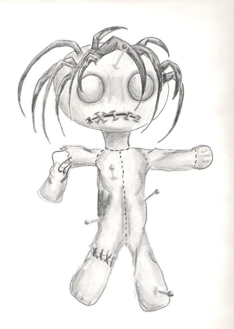 Нарисовать страшные куклы
