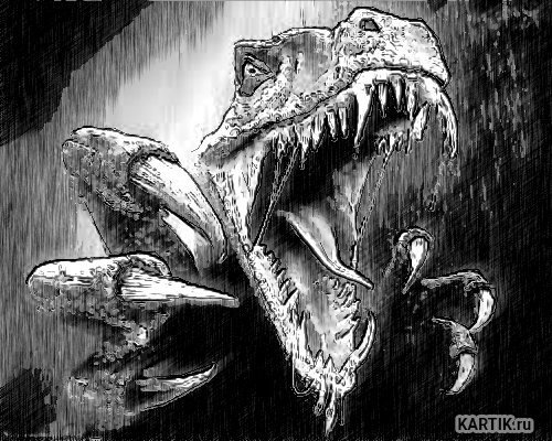 Динозавры рисовать страшные