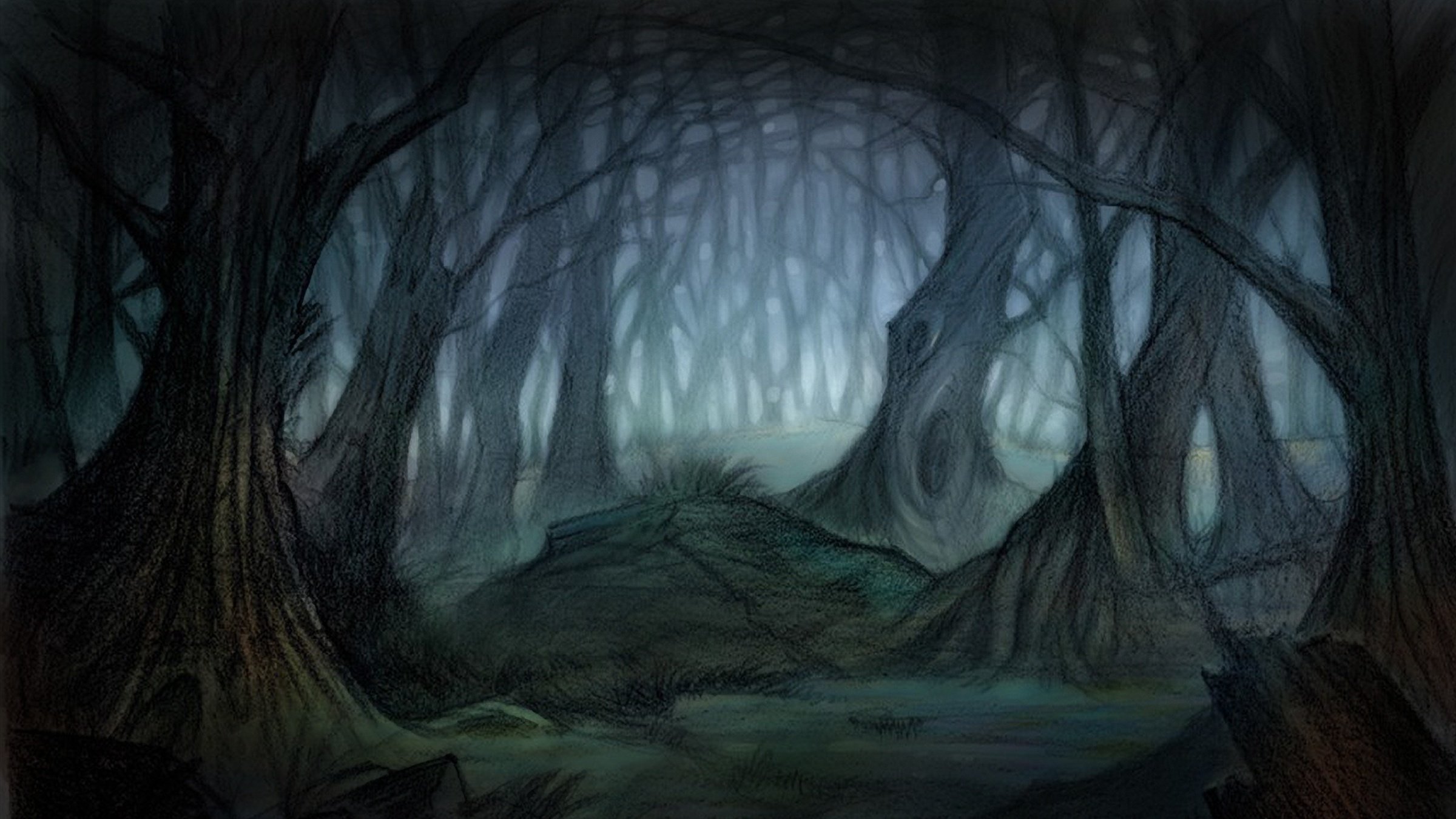 Игры страшный лес. Страшный лес кладбище. Страшный лес рисунок. Белоснежка страшный лес. Страшные монстры в лесу ночью.
