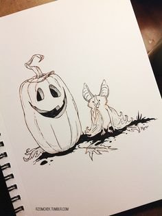 Рисунки на Хэллоуин в скетчбуке