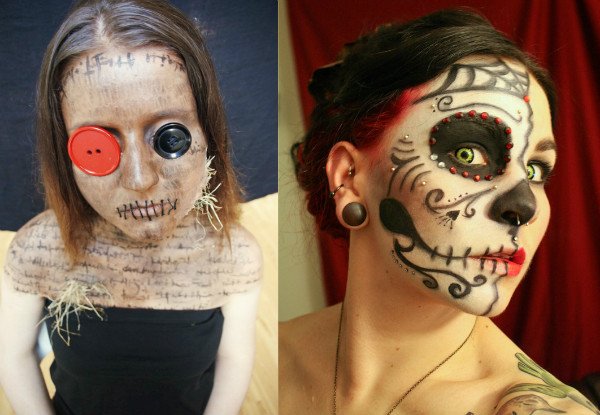 Страшные лёгкие рисунки на лице