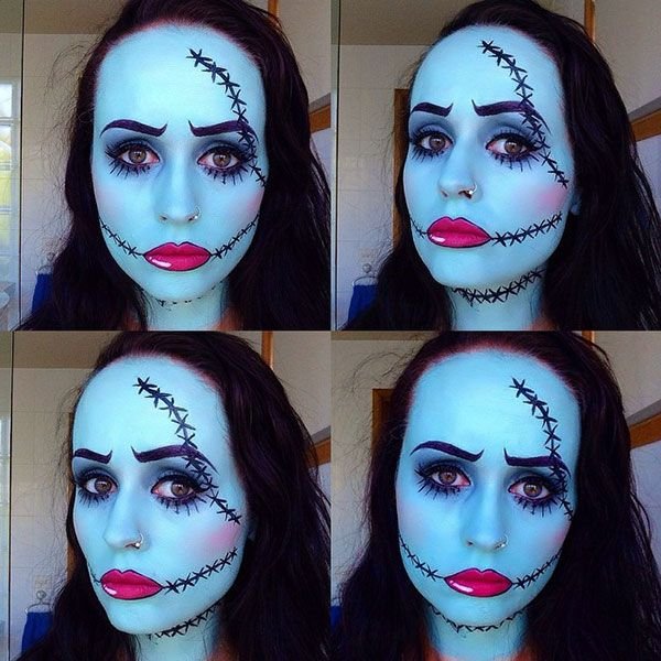 Страшные рисунки на лице гуашью (70 фото)