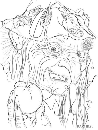 Колдунья из Белоснежки раскраска