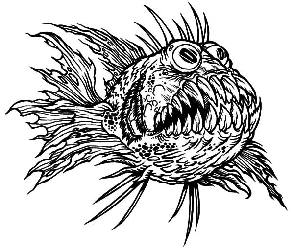 Рыба удильщик гравюра