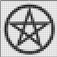 Символ дьявола по клеткам