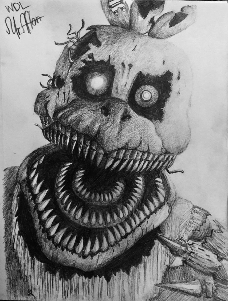 Как нарисовать кошмарного Фредбира ФнаФ, How to draw Nightmare