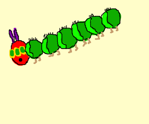 Нарисовать гусеницу в паинте