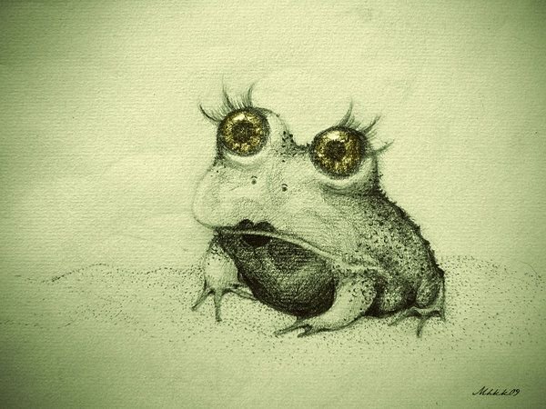 Страшная лягушка рисунок