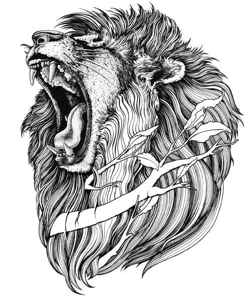 Лев агрессивный арт