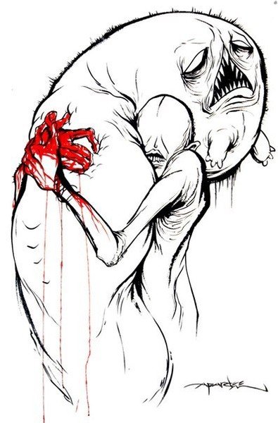 Демон рисунок карандашом для срисовки