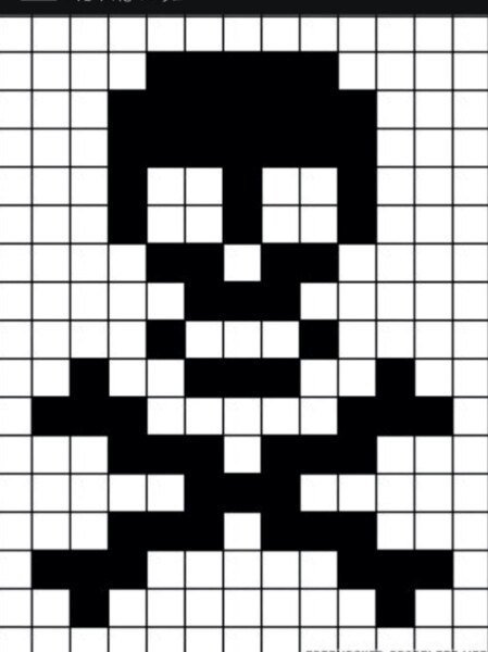 Рисунки по клеточкам череп