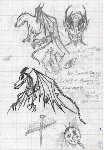 Рисунки в клеточку в тетради драконы