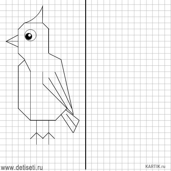 Птица по клеточкам