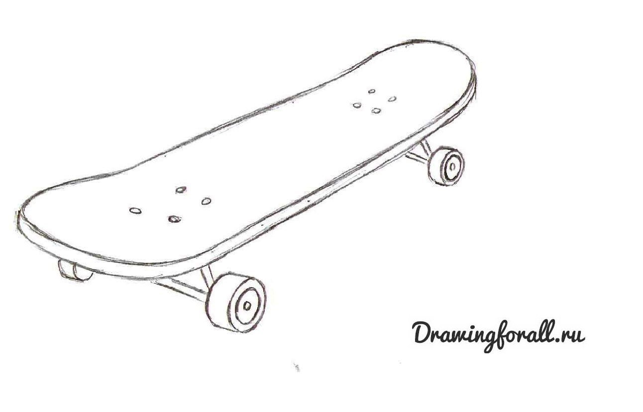 Деревянный скейтборд без рисунка