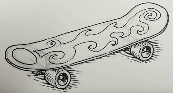 Скейтборд карандашом