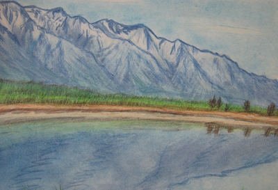 Раскраска море и горы для детей