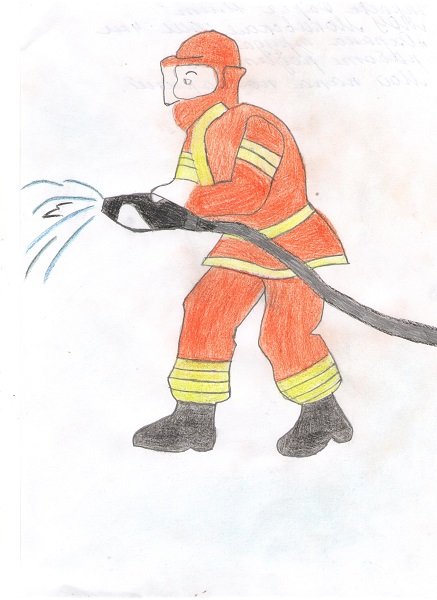 Нарисовать пожарника