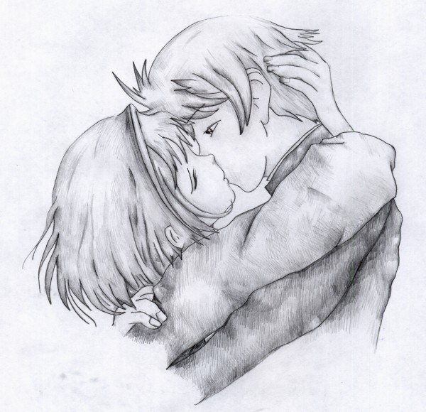 Аниме карандашом любовь