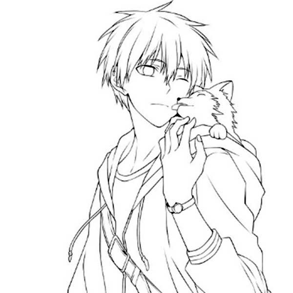 Аниме раскраска парни