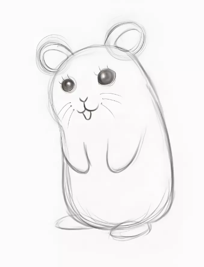 Хомяк рисунок карандашом