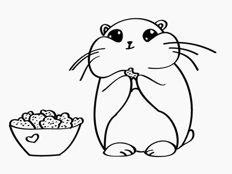 Рисунок хомячка для детей легкий