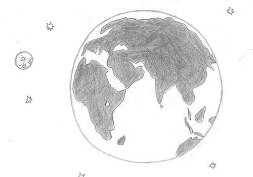 Поэтапный рисунок земли
