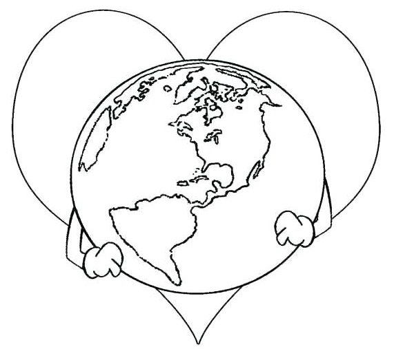 Рисунок земли для раскрашивания