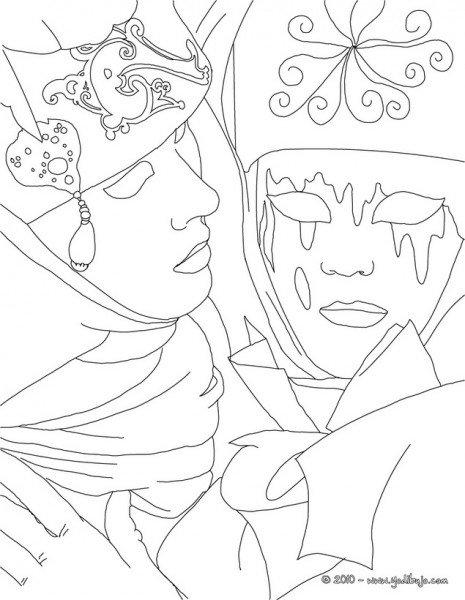 Венецианский карнавал раскраска