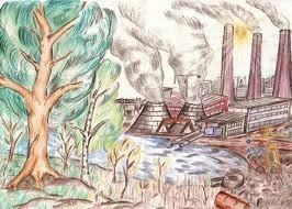 Природа и завод нарисованный