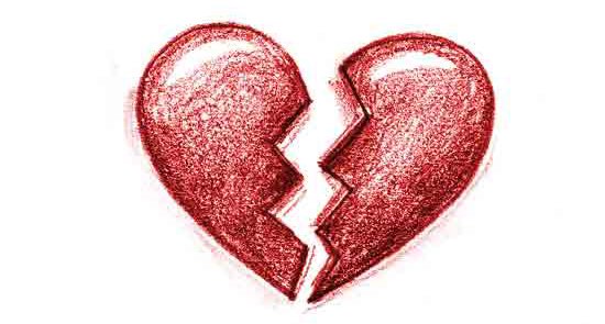 Разбитое сердце карандашом