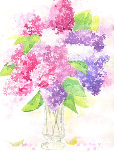 Рисуют дети цветок сирени