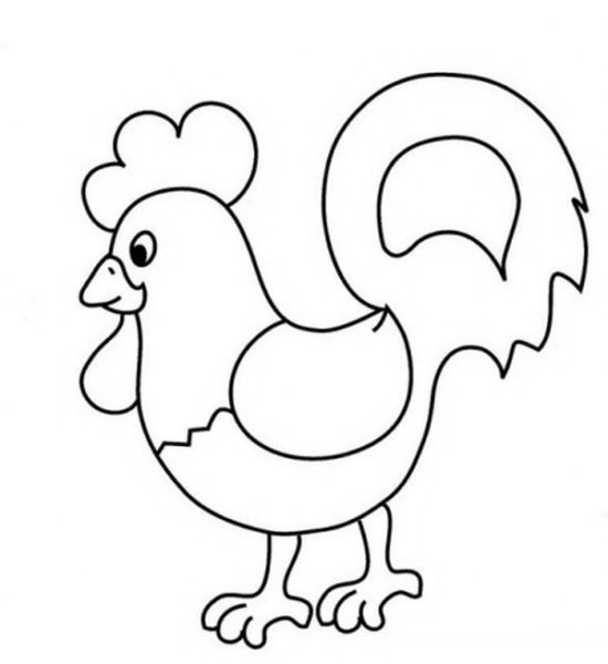 Петух раскраска