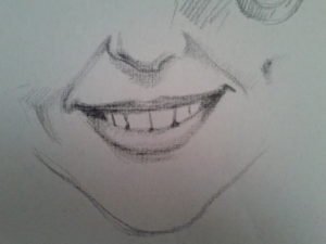 Улыбка рисунок карандашом