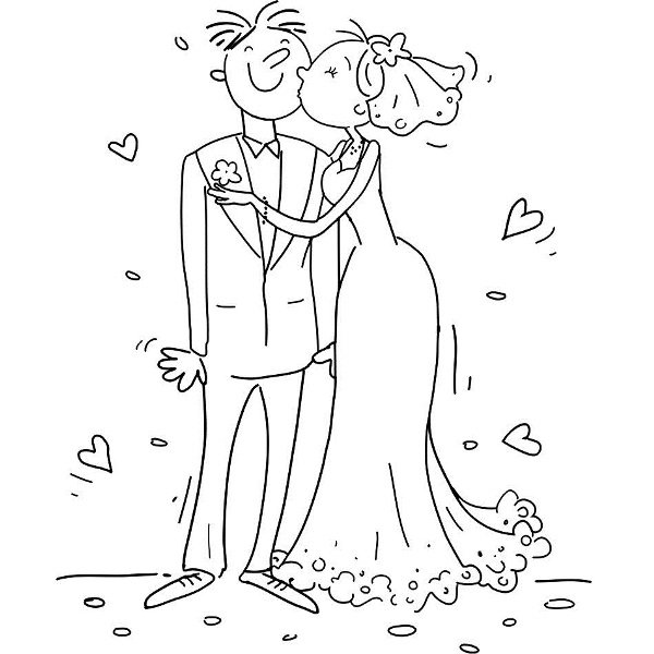 Молодожены нарисованные