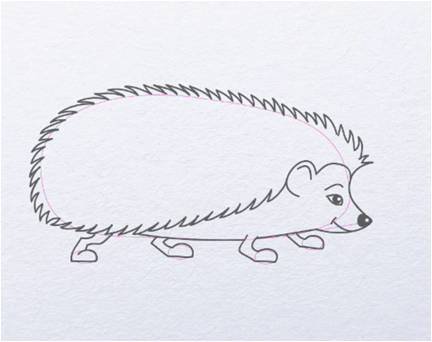 Рисунок Ёжик карандашом для начинающих