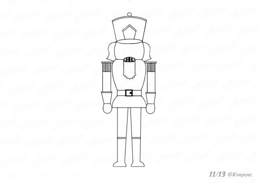 Поэтапное рисование Щелкунчика