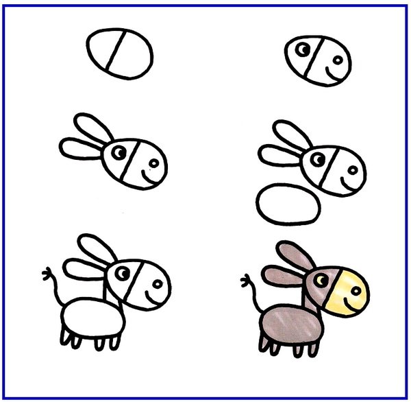 Ослик черно белый