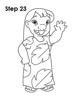 Нарисовать Лило поэтапно