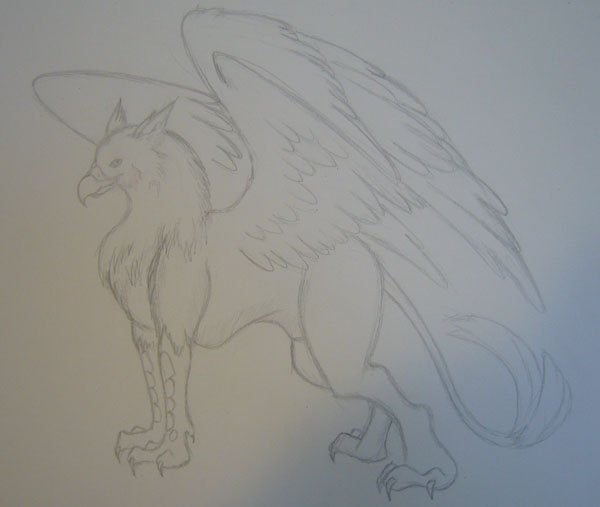 Грифон рисунок карандашом
