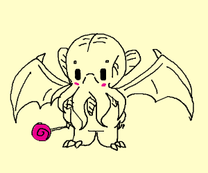 Ктулху раскраска легко