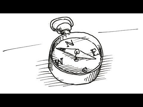 Компас рисунок карандашом