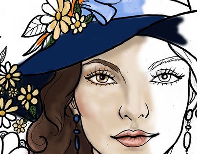 Рисунок леди цветок
