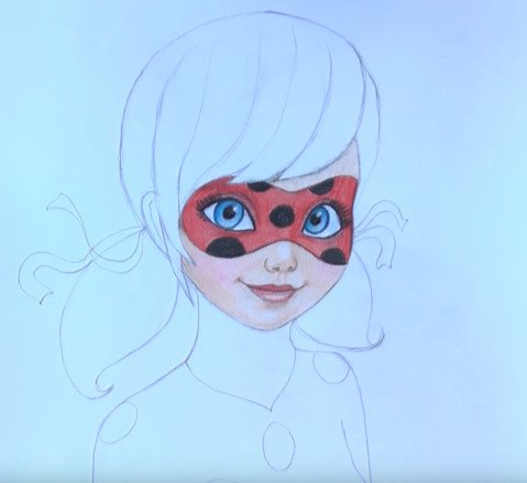 Портрет леди баг карандашом