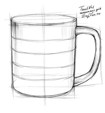 Кружка поэтапное рисование